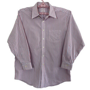 Brooks Brothers Shirt Mens Size 16.5-33 Pink Blue Original Fit Stripe Button up
